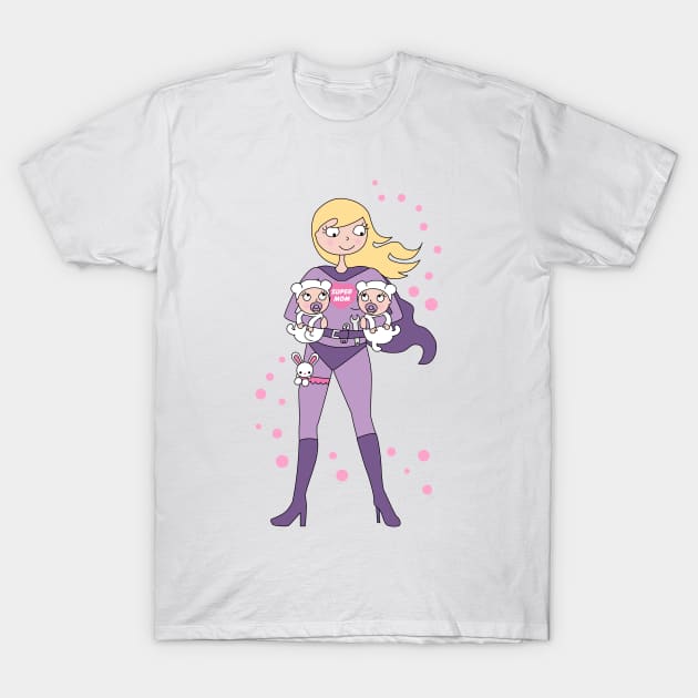 Supermom twins - blond hair T-Shirt by Cuddles and chaos